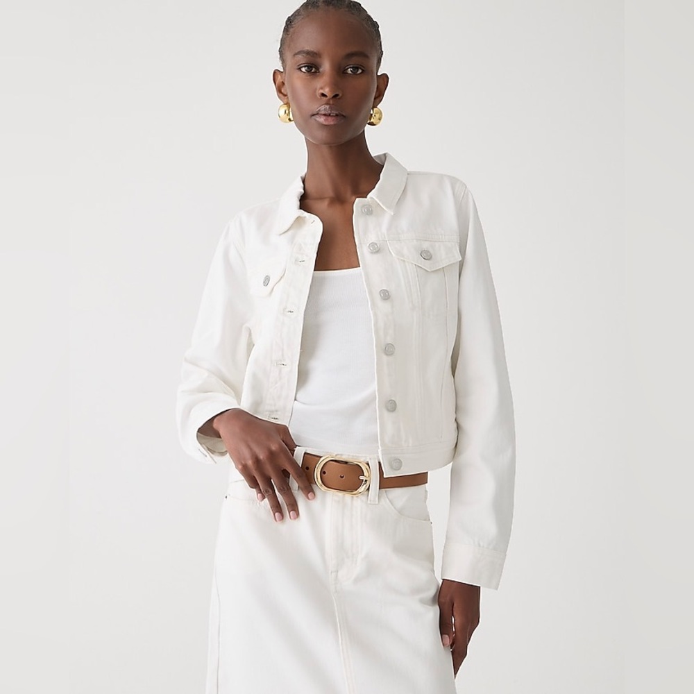 NWT J. Crew New classic denim jacket in white